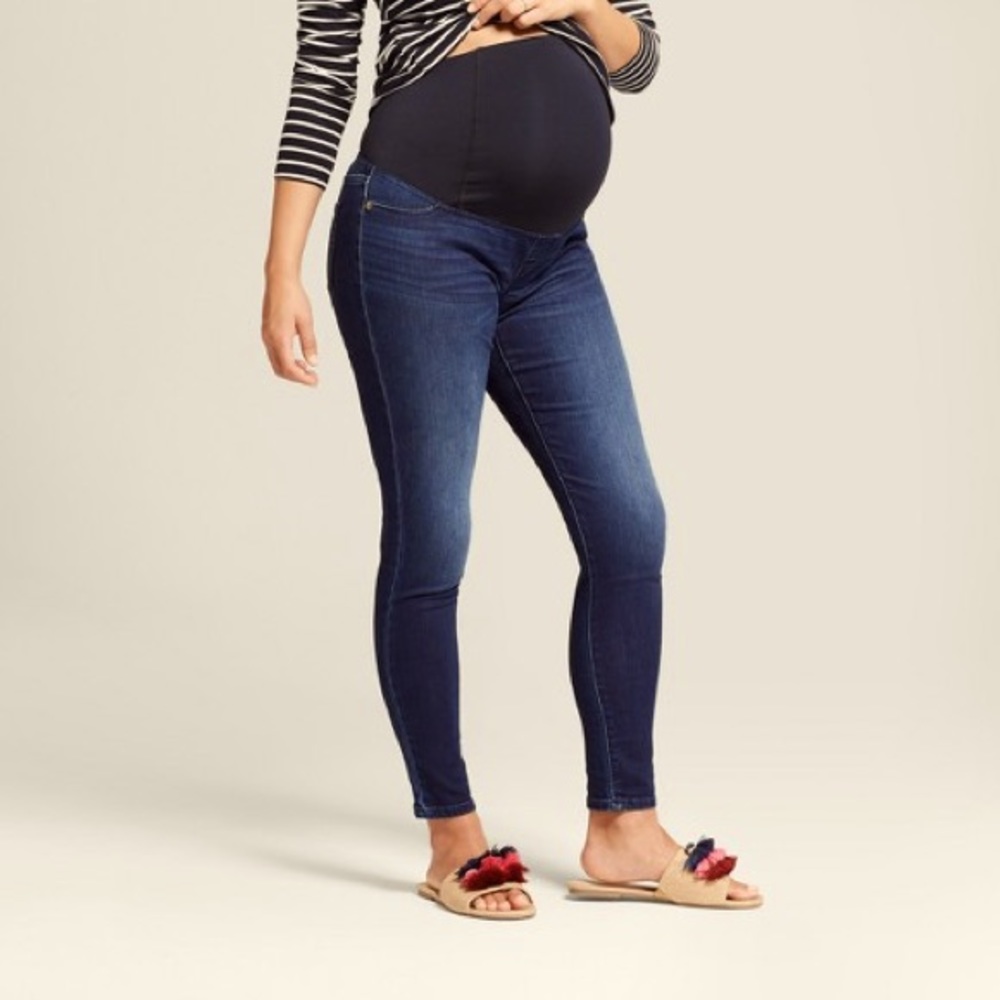Isabel Dark Wash Skinny Maternity Jeans Size 16